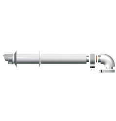 ARISTON Дымоход Комплект для коаксиального дымохода 1000 мм, d 60/100 с коленом для кондесационного котла 3318073