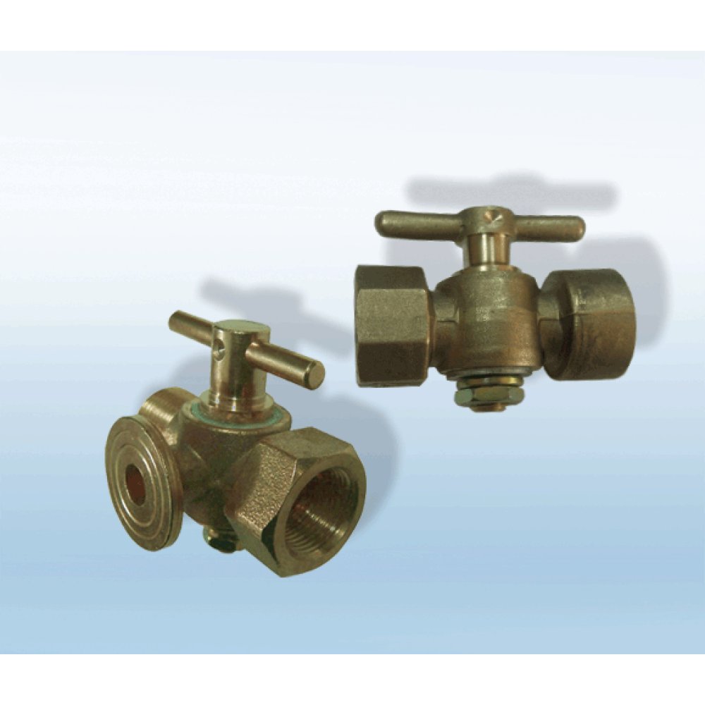 Стеклоприбор Кран 3-х.под контр.манометр(с фланцем) исп.1  1/2''х1/2'' 101110